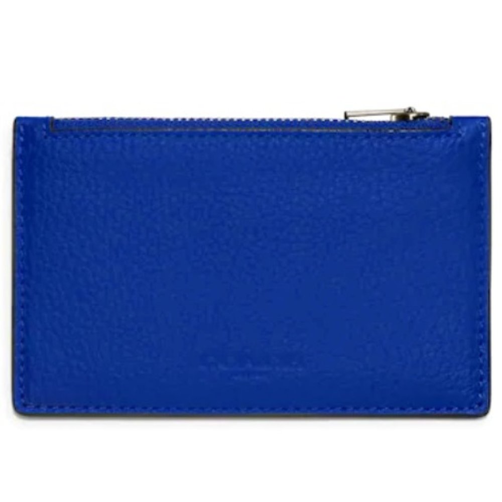 NWT Coach Zip Card Case in Gunmetal/Sport Blue